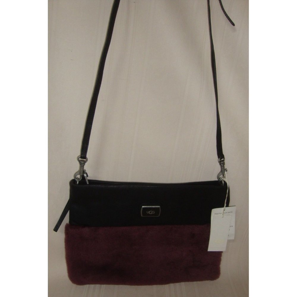UGG Nico Leather Genuine Sheepskin Clutch Crossbody NEW Retail $215 RARE